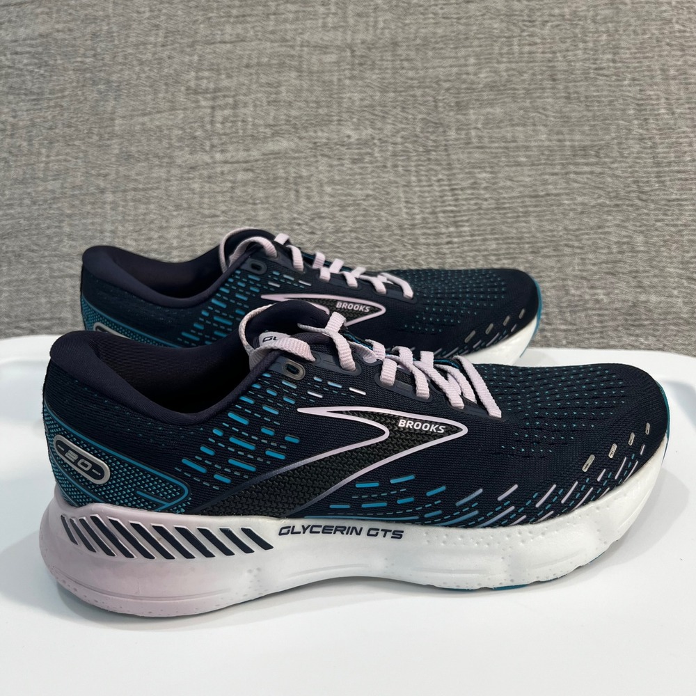 Brooks Glycerin GTS 20 Athletic Running Shoes Womens 10.5 Blue Comfort Sneakers